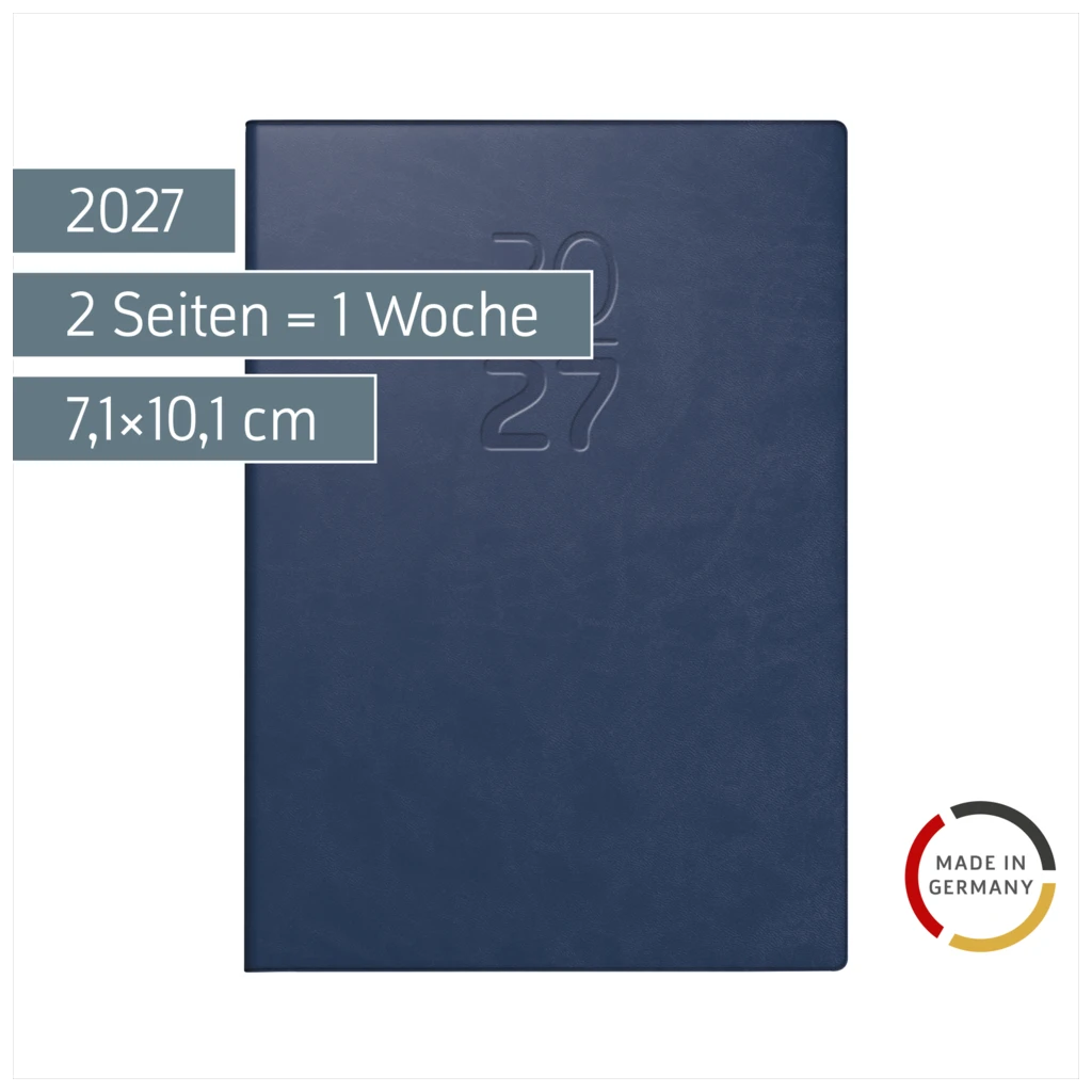 Taschenkalender Mod. 713 2027 | A7, Kunstleder, blau