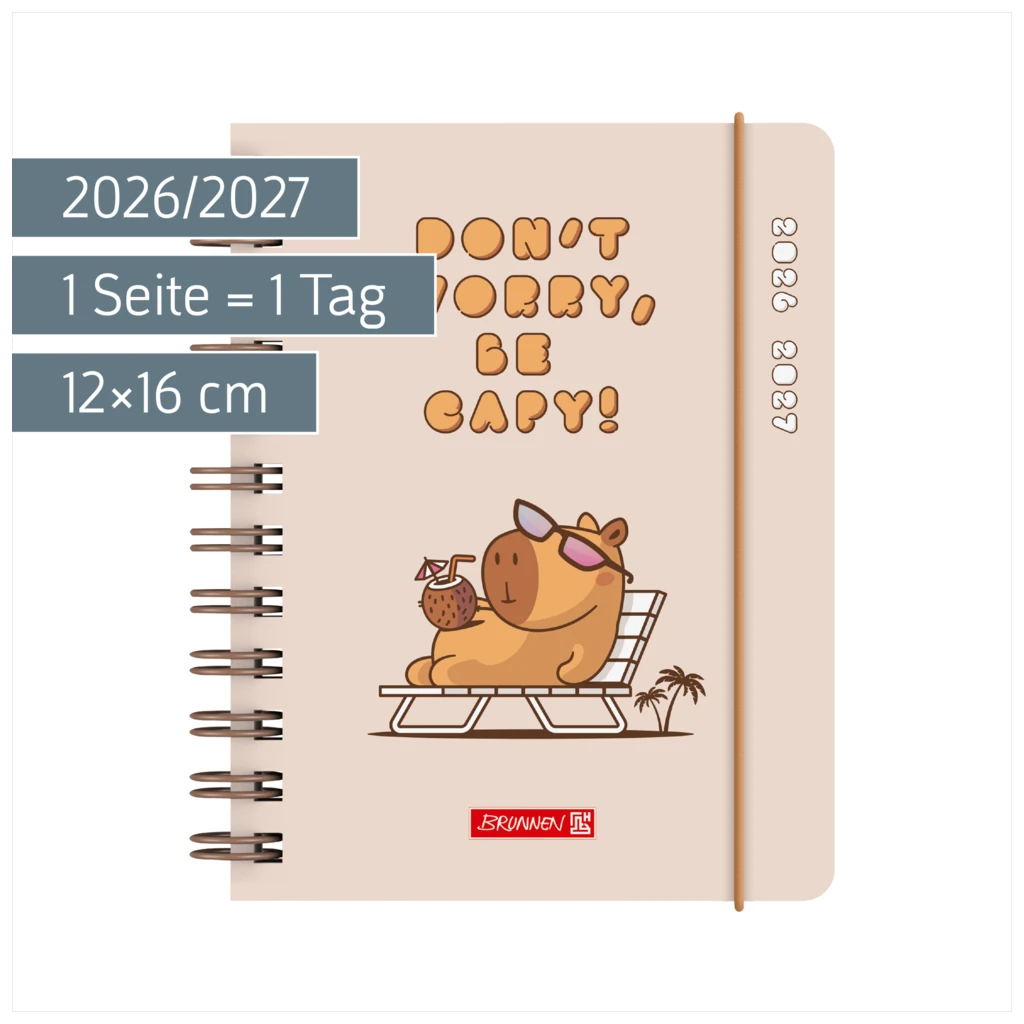Schülerkalender 2026/2027 „Capy“ | A6, Kunststoff
