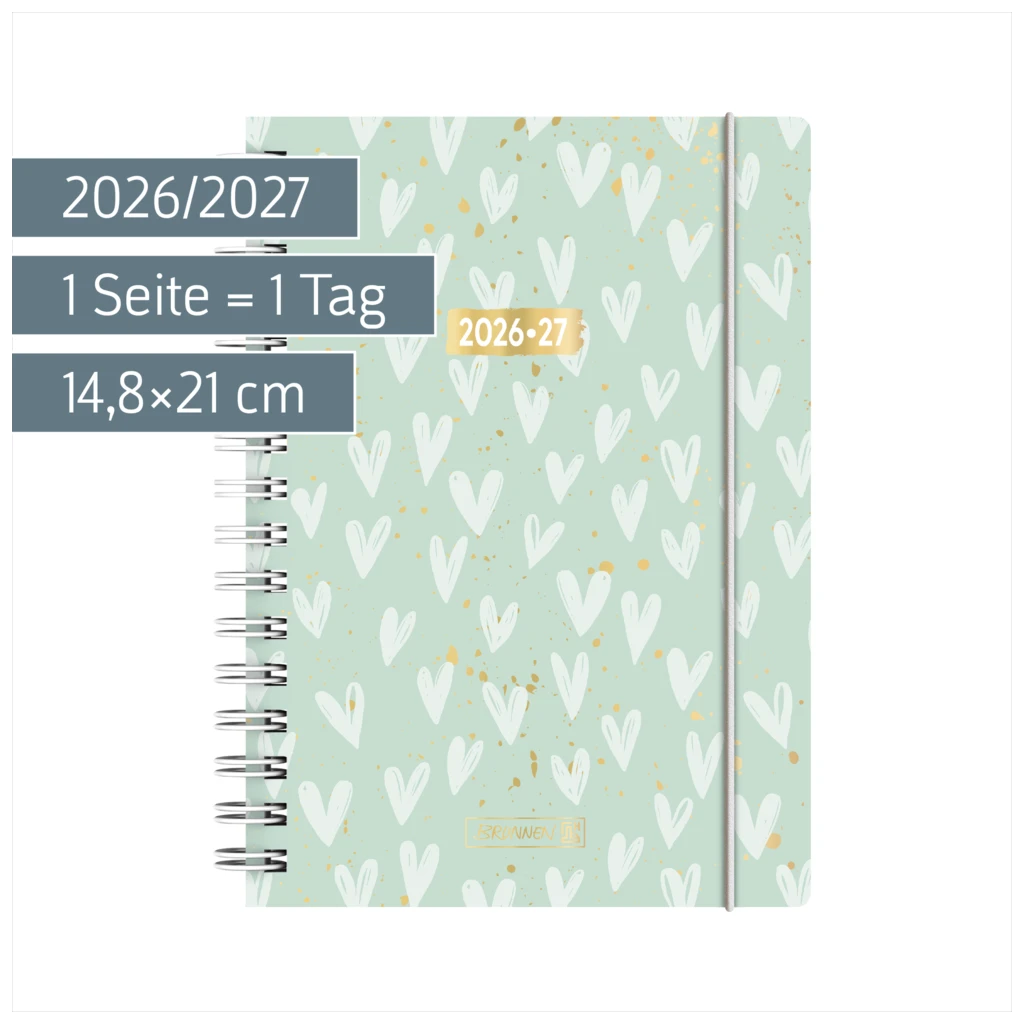 Schülerkalender 2026/2027 „Hearts“ | A5, Kunststoff