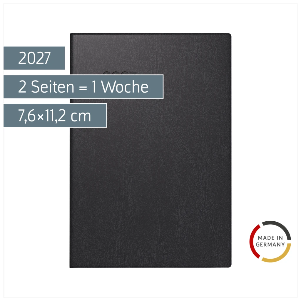 Taschenkalender Mod. 723 2027 | A7, Kunststoff, schwarz