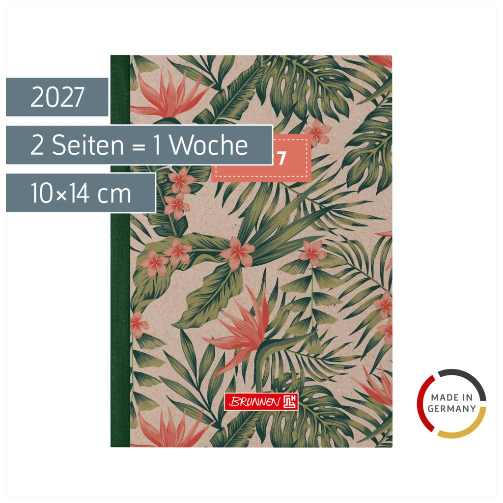 Taschenkalender Design Line Mod. 731 2027 „Tropical“ | A6, Karton