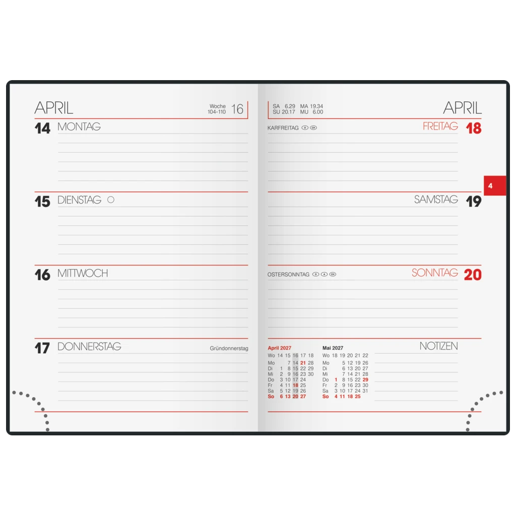 Taschenkalender Design Line Mod. 731 2027 „Bloom“ | A6, Papier