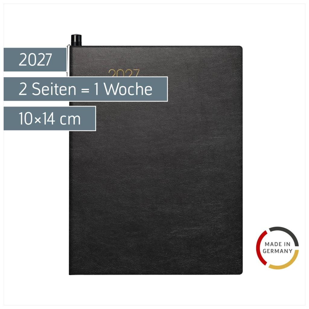 Taschenkalender Mod. 731 2027 | A6, Kunstleder, schwarz