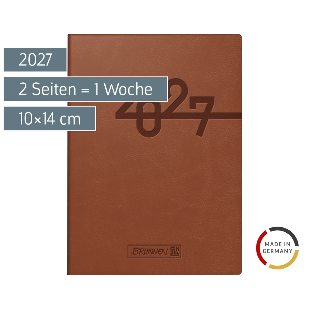 Taschenkalender Mod. 731 2027 | A6, Kunstleder, braun