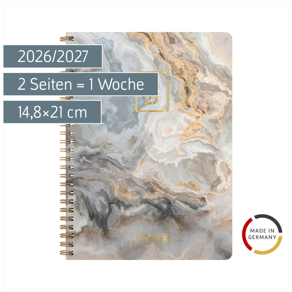 Schülerkalender Style 2026/2027 „Pastel Marble“ | A5, Kunststoff
