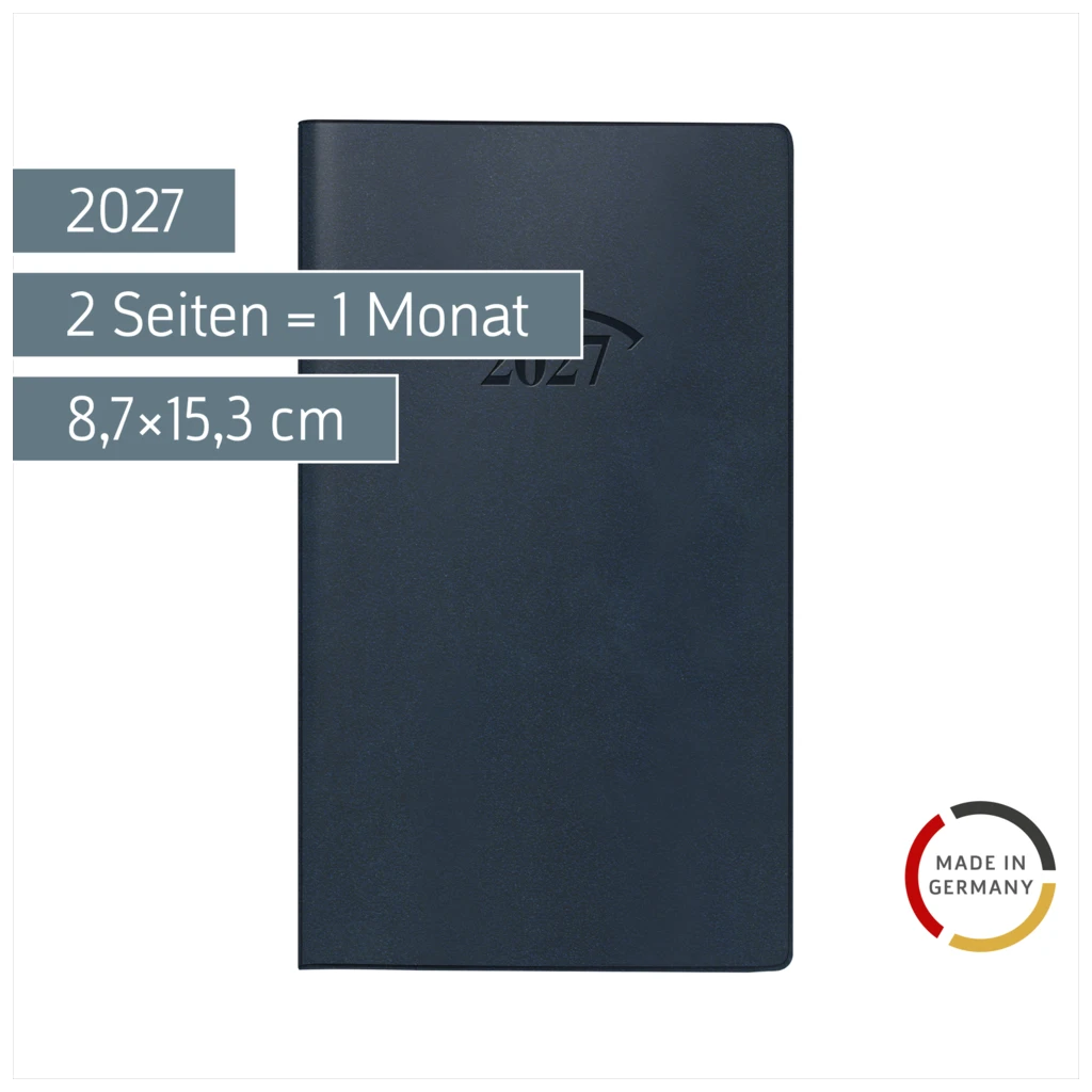 Taschenkalender Mod. 751 2027 | A6, Kunststoff, dunkelblau
