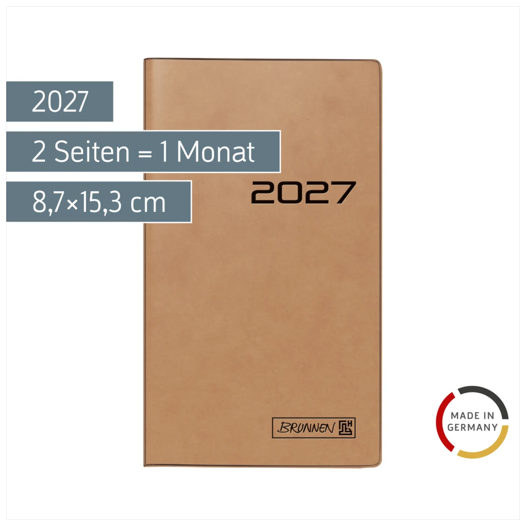 Taschenkalender Mod. 753 2027 | A6, Karton, braun