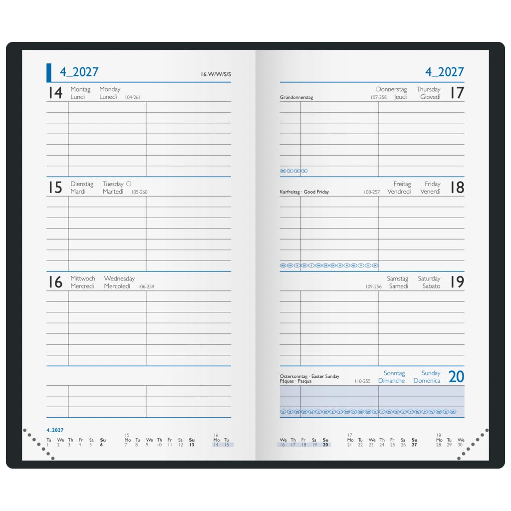 Taschenkalender Design Line Mod. 756 2027 „Sunbeds“ | A6, Papier