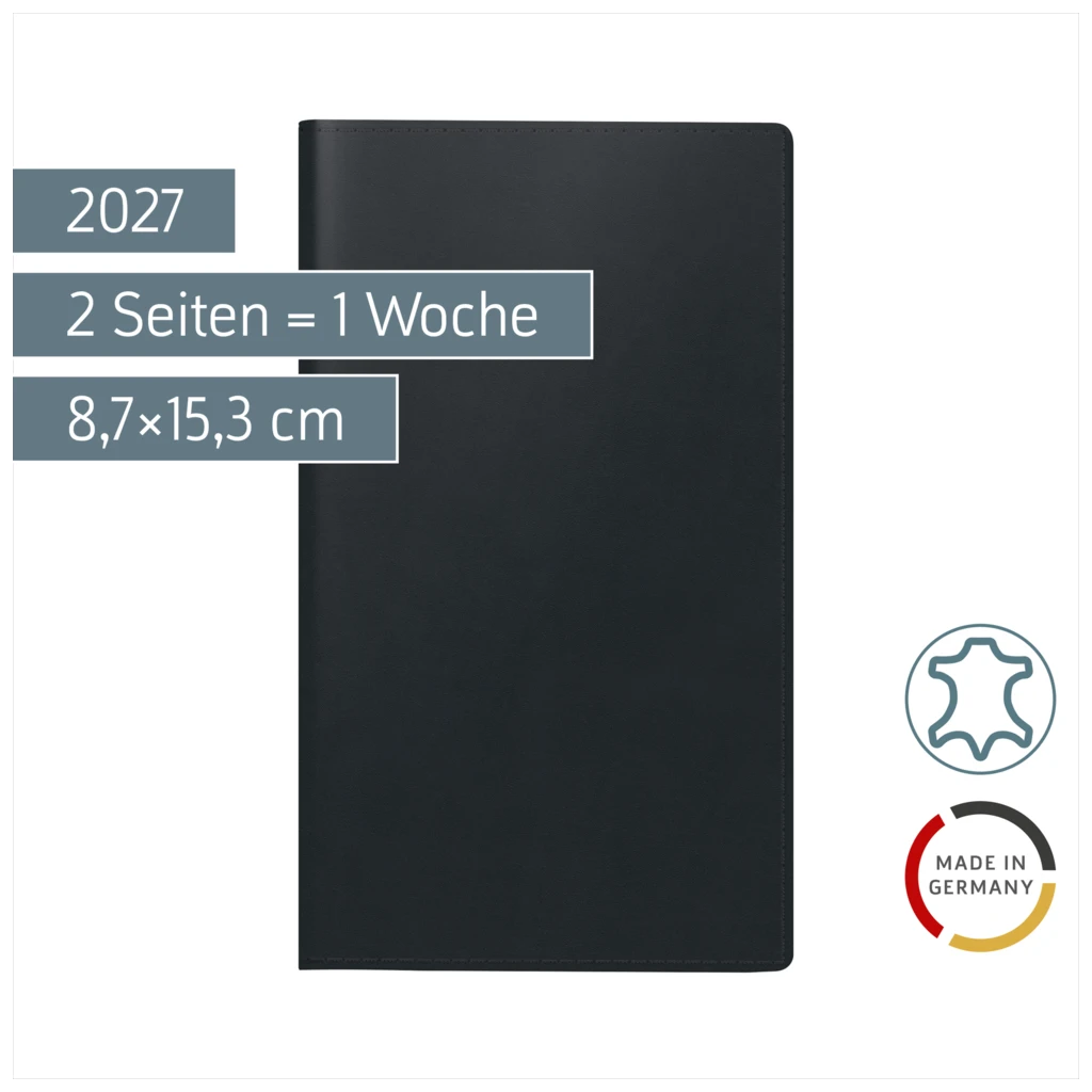 Taschenkalender Mod. 756 2027 | A6, Leder, denim