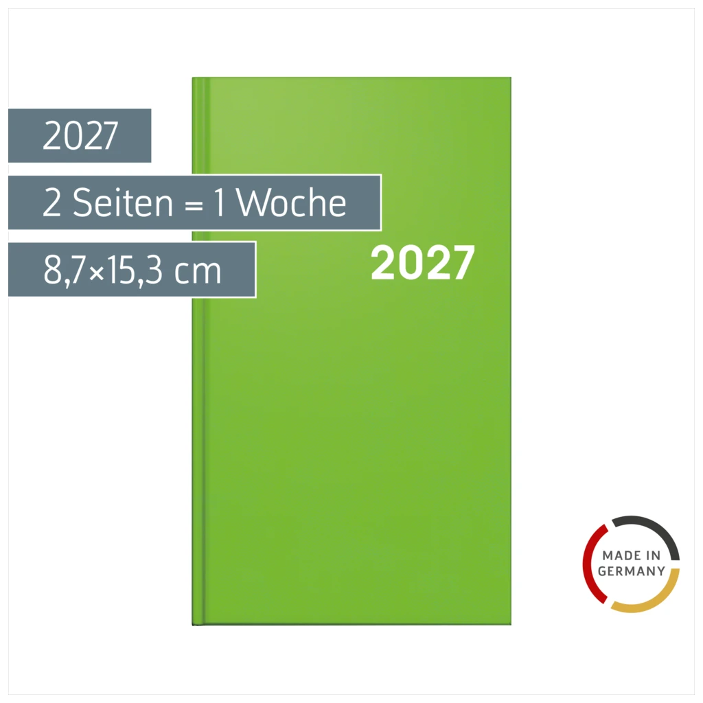 Taschenkalender Colour Line Mod. 756 2027 | A6, Kunststoff, hellgrün