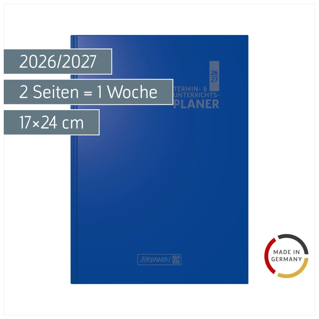 Lehrerkalender 2026/2027 Termin- & Unterrichtsplaner | A5, Kunststoff, blau