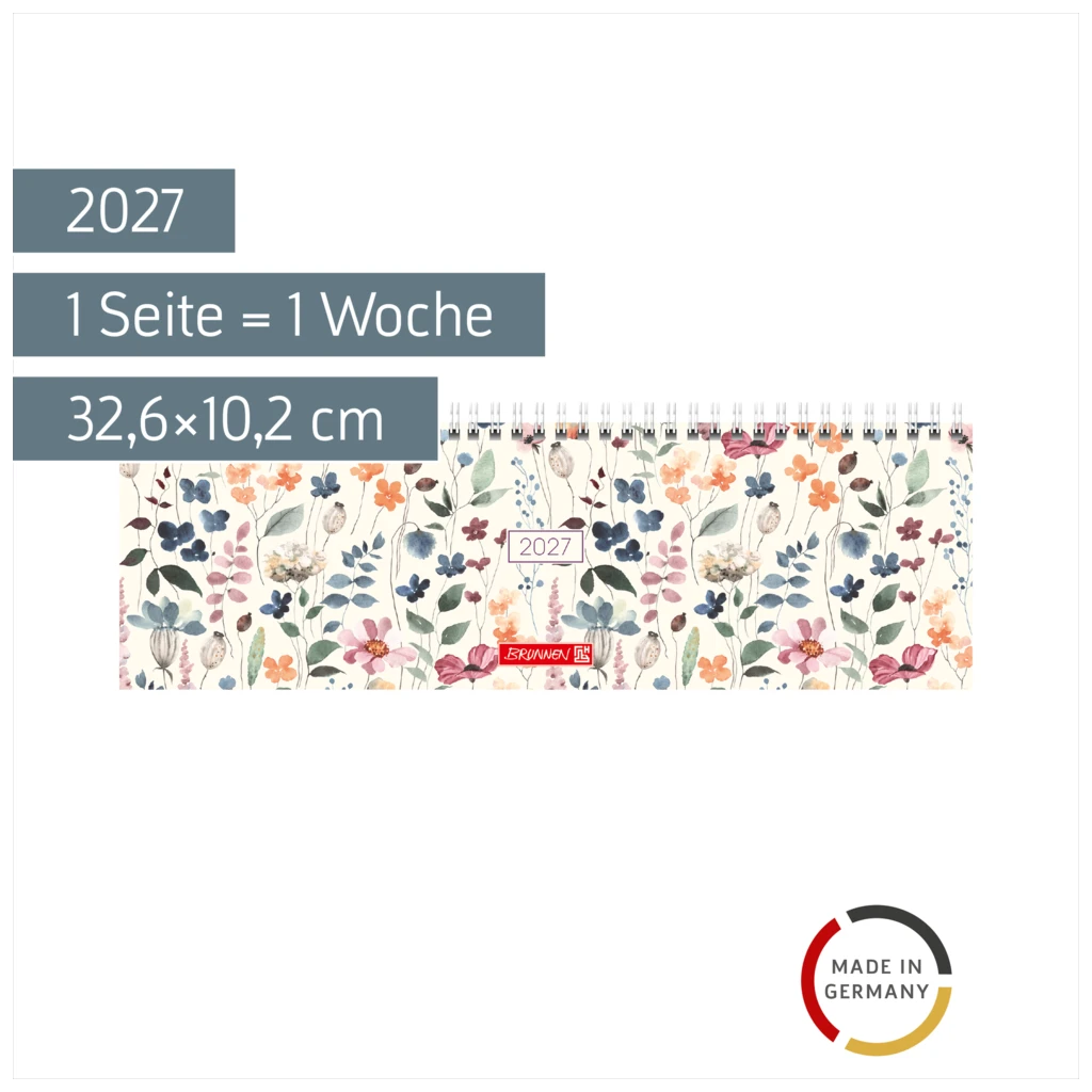Querterminbuch Mod. 771 2027 „Watercolour“ | 32,6×10,2 cm, Karton