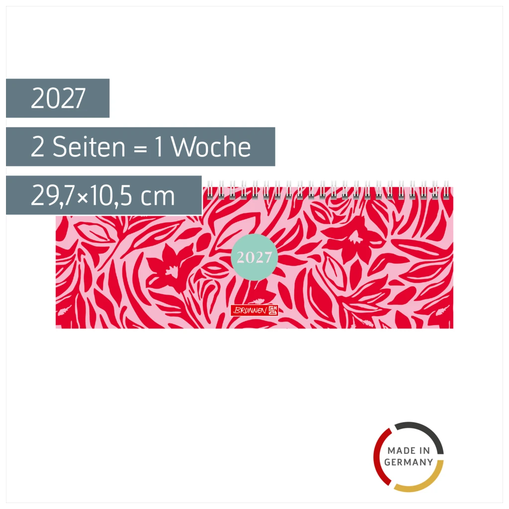 Querterminbuch Mod. 772 2027 „Poppy“ | 29,7×10,5 cm, Karton