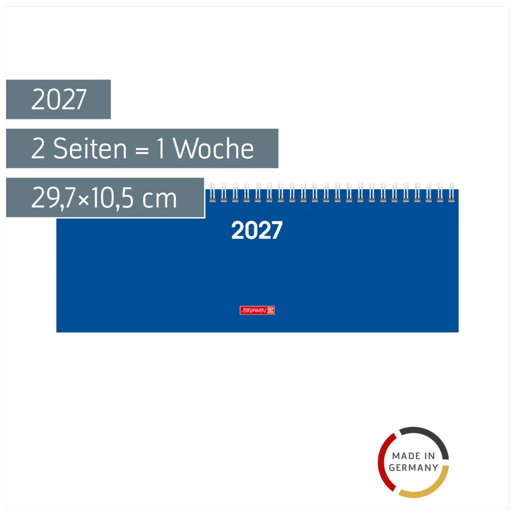 Querterminbuch Colour Line Mod. 772 2027 | 29,7×10,5 cm, Karton, blau