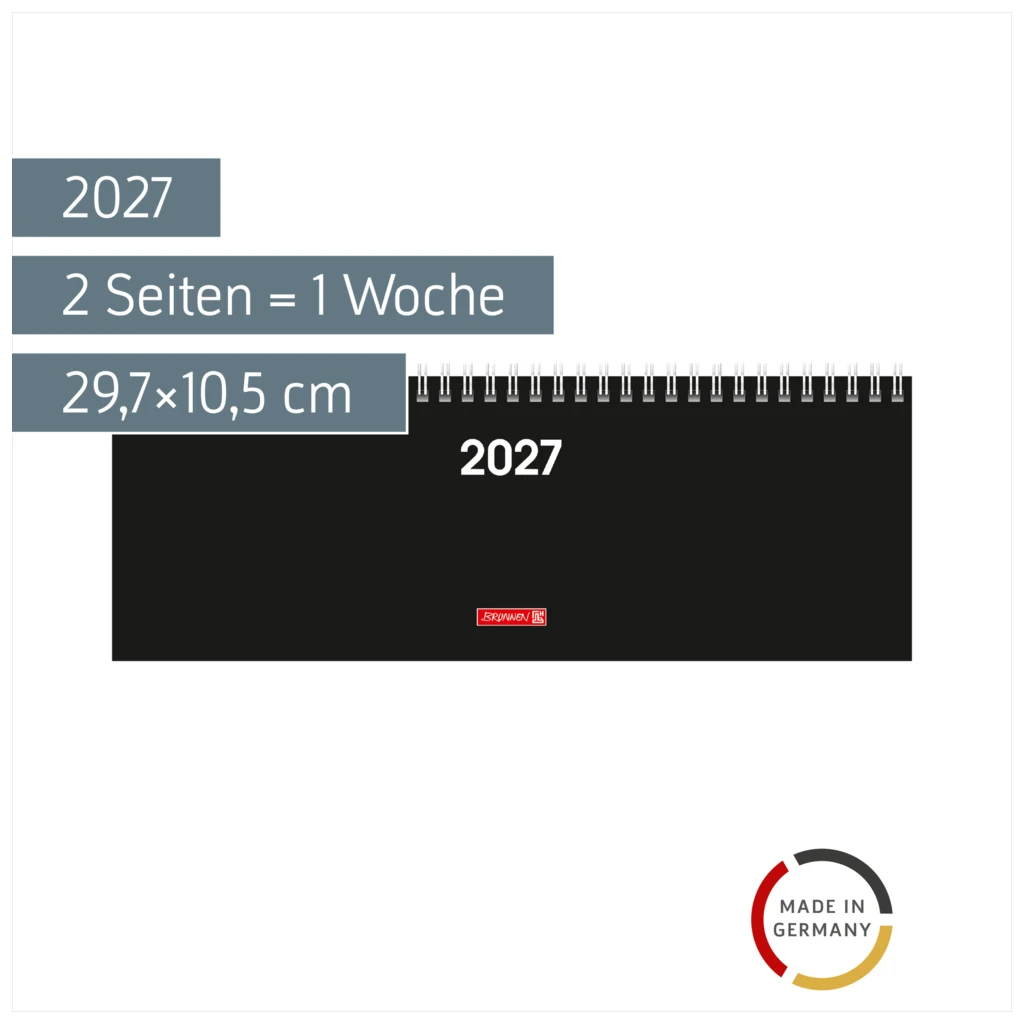Querterminbuch Colour Line Mod. 772 2027 | 29,7×10,5 cm, Karton, schwarz