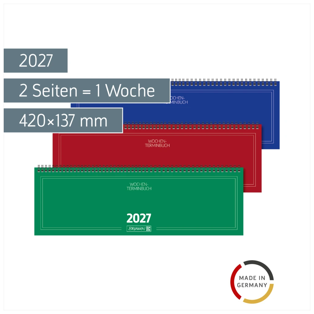 Querterminbuch Mod. 775 2027 | 42×13,7 cm, Karton, sortiert