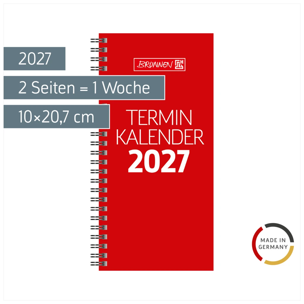 Vormerkbuch Mod. 780 2027 | 10×20,7 cm, Karton, rot