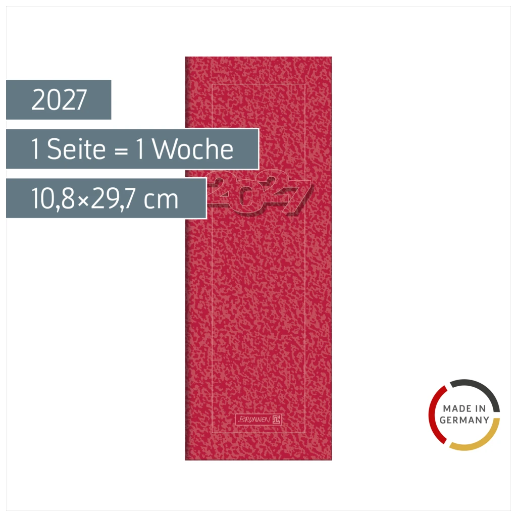 Vormerkbuch Mod. 782 2027 | 10,8×29,7 cm, Karton, rot