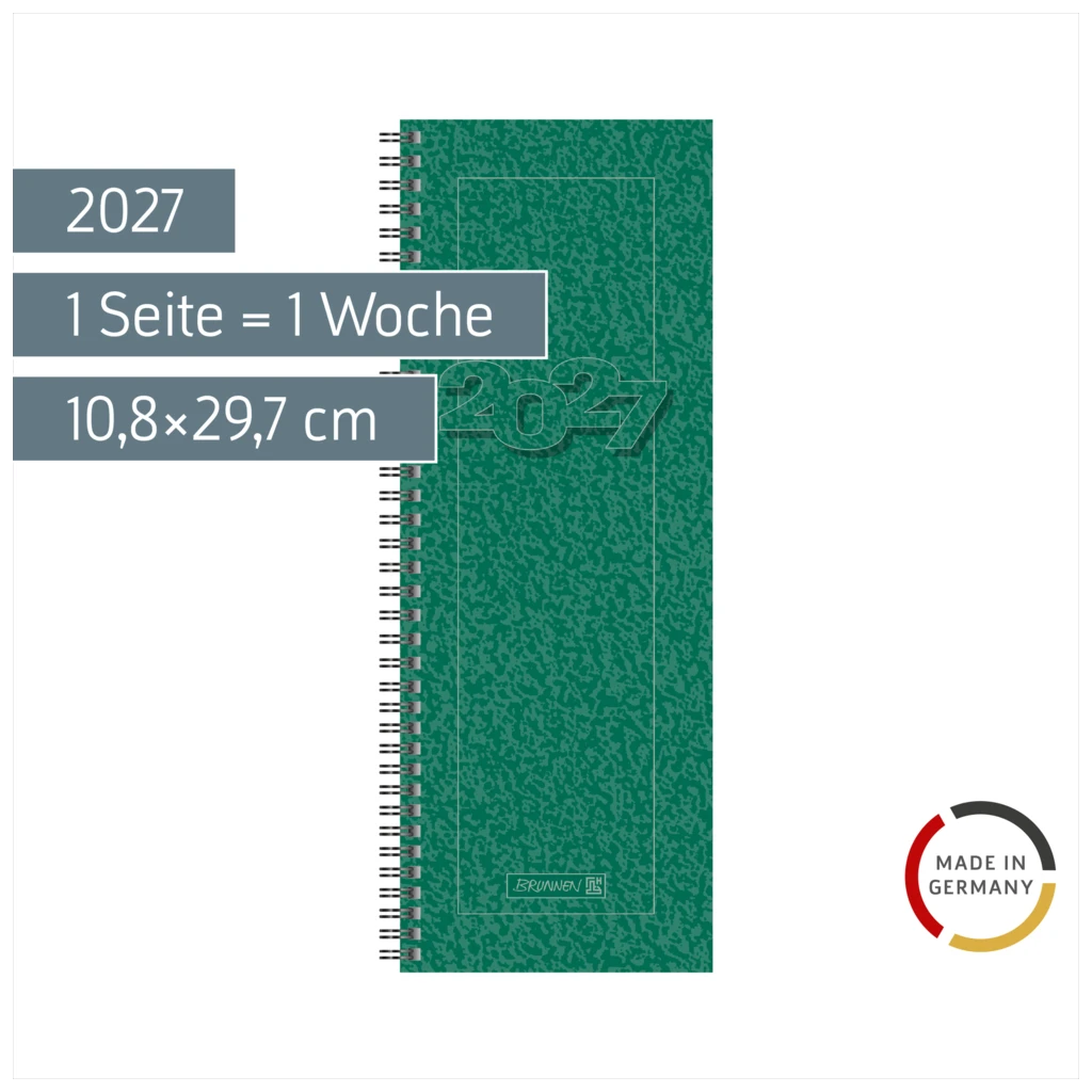 Vormerkbuch Mod. 782 2027 | 10,8×29,7 cm, Karton, grün