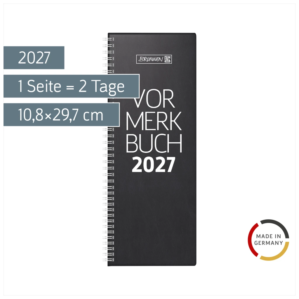 Vormerkbuch Mod. 784 2027 | 10,8×29,7 cm, Kunststoff, schwarz