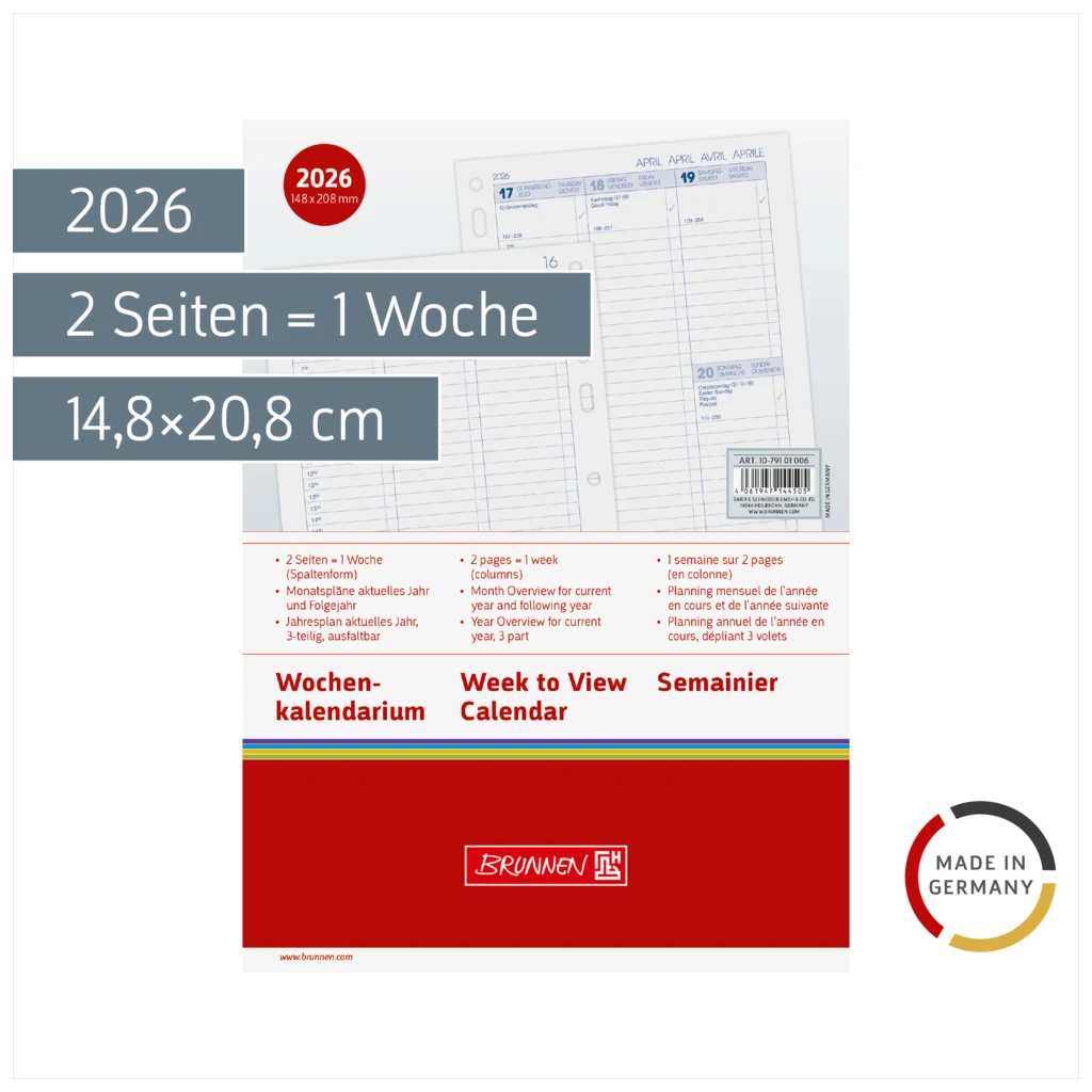 Wochenkalendarium Business 2026 Spaltenform | A5