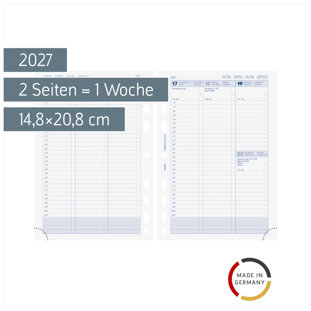 Wochenkalendarium BUSINESS 2027 Spaltenform | A5