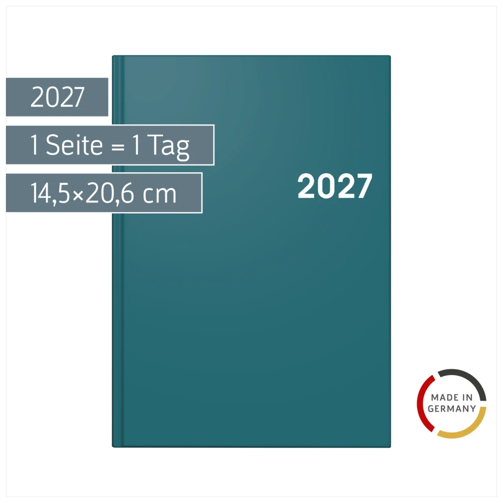 Buchkalender Colour Line Mod. 795 2027 | A5, Kunststoff, petrol