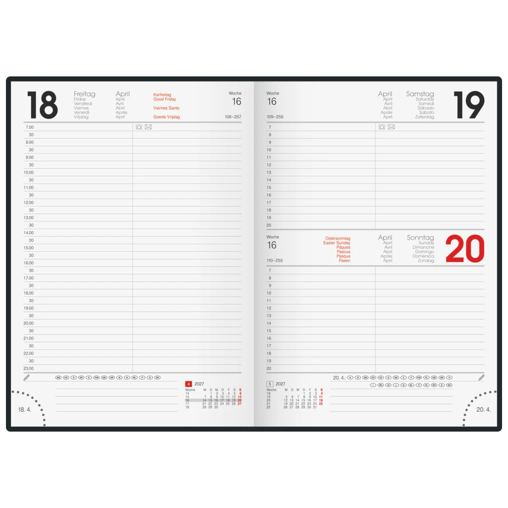 Buchkalender Colour Line Mod. 795 2027 | A5, Papier, pink