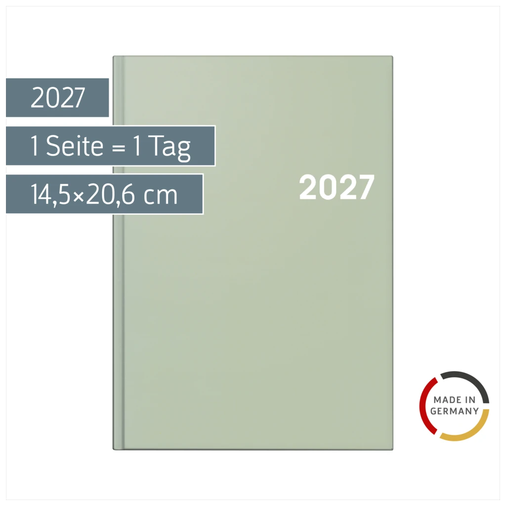 Buchkalender Colour Line Mod. 795 2027 | A5, Kunststoff, salbei