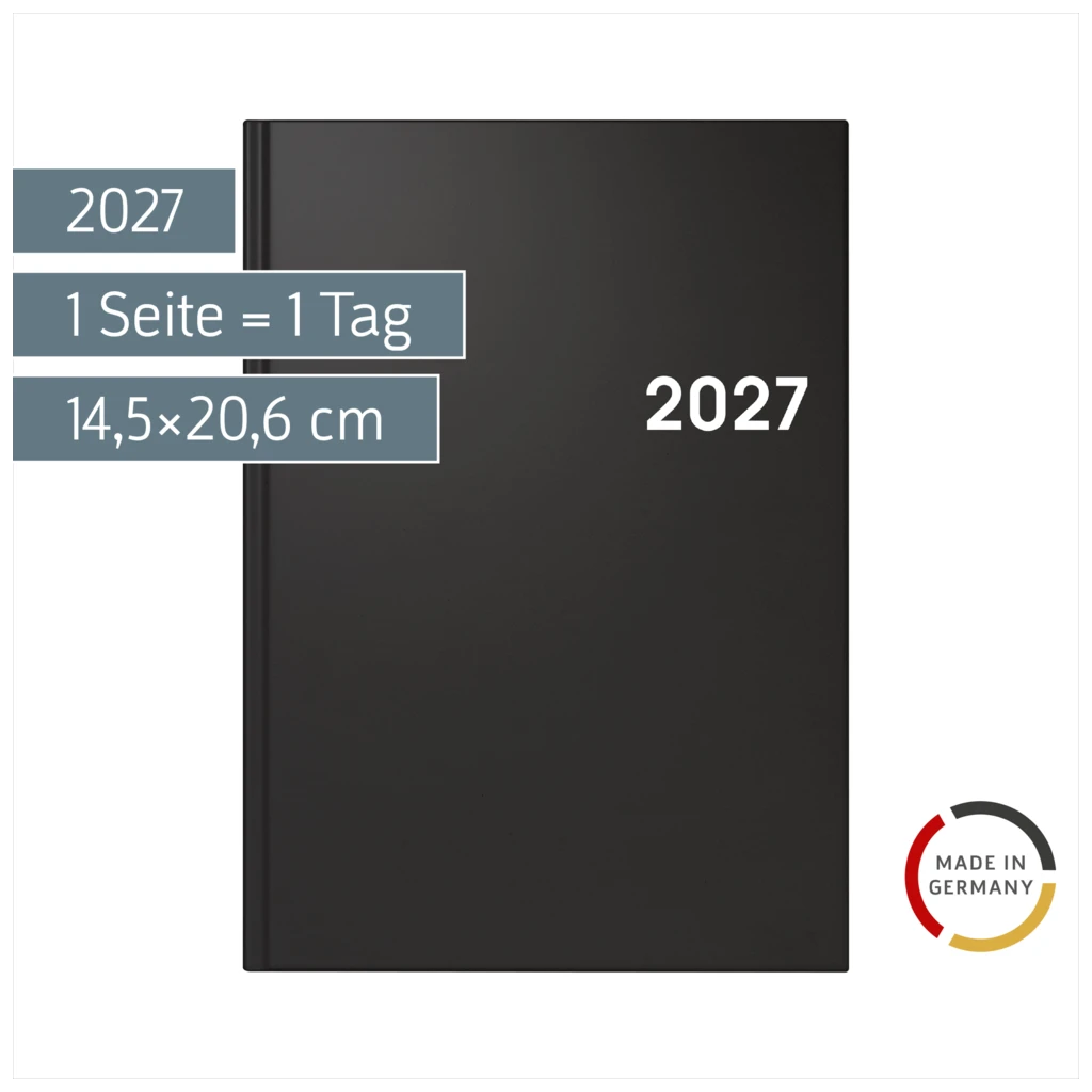 Buchkalender Colour Line Mod. 795 2027 | A5, Kunststoff, schwarz