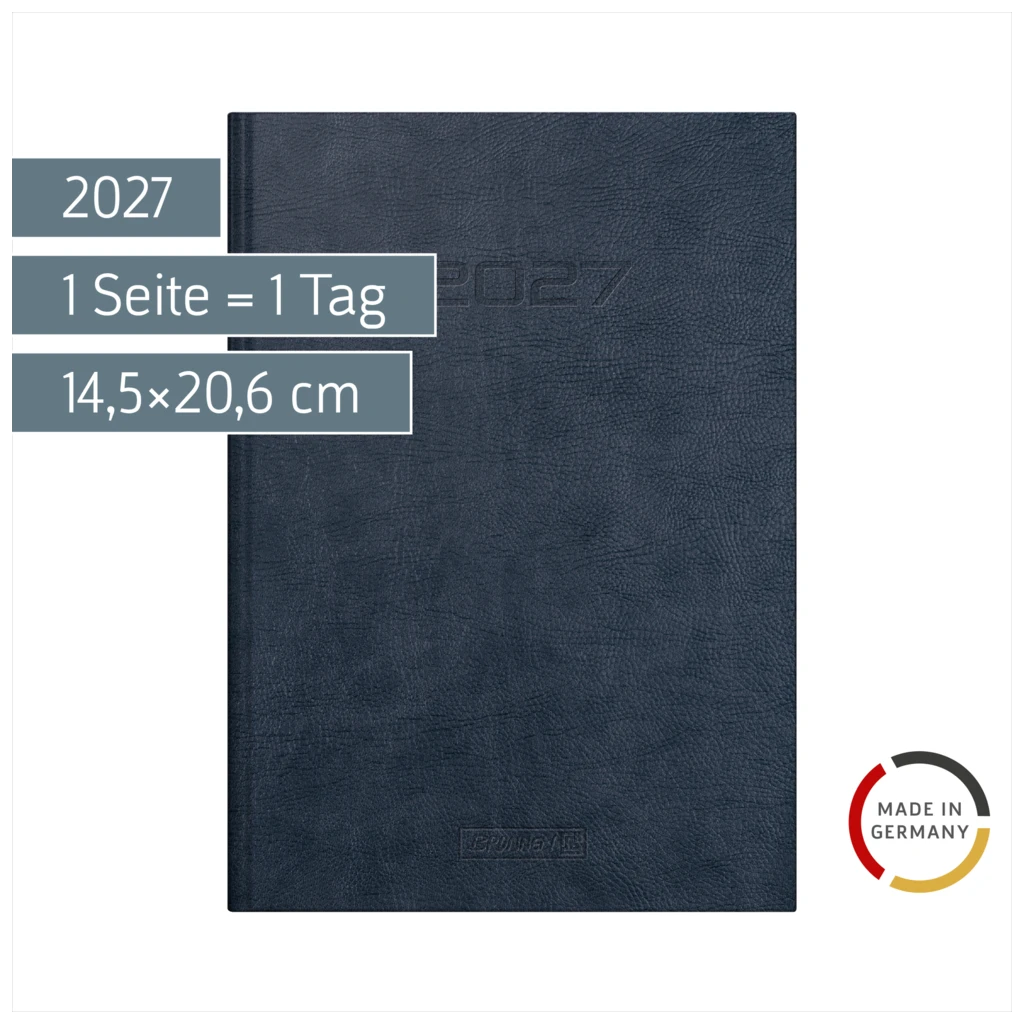 Buchkalender Mod. 795 2027 | A5, Kunstleder, dunkelblau