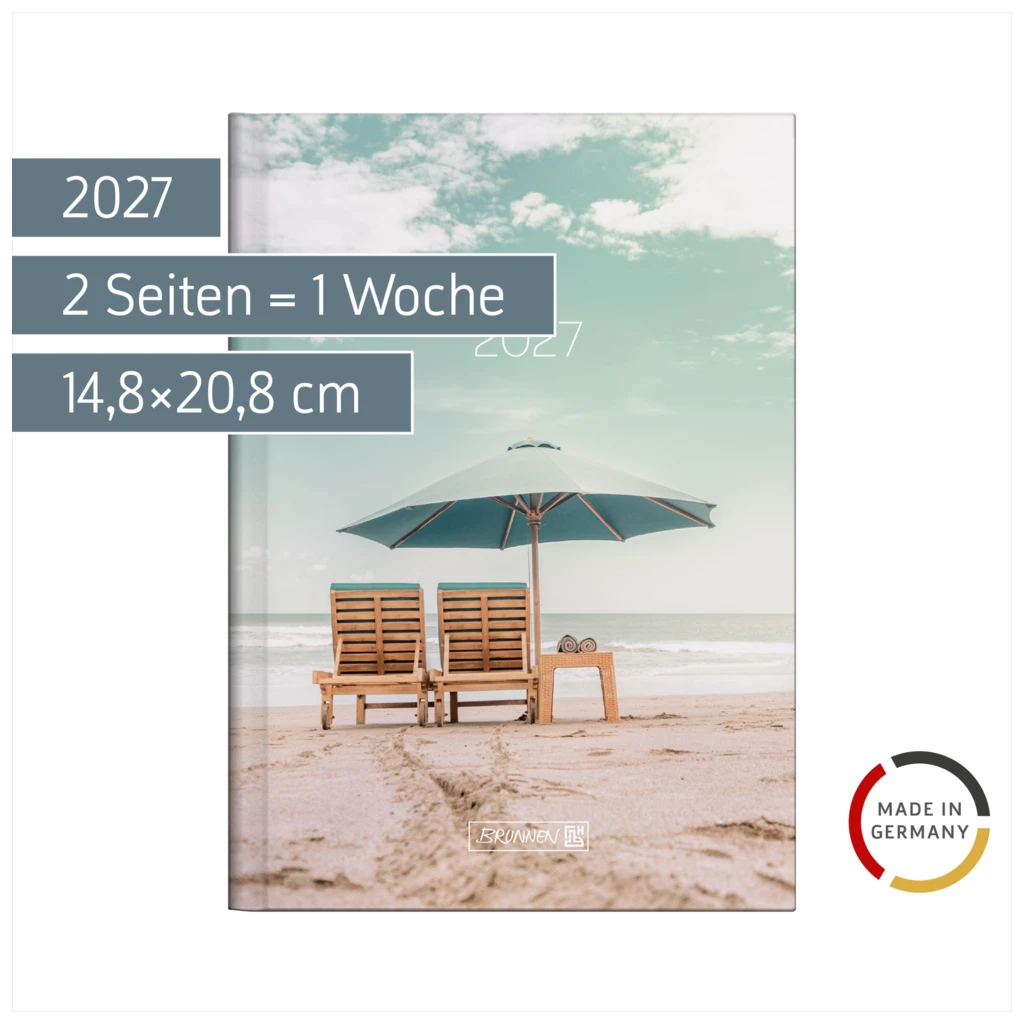 Buchkalender Design Line Mod. 796 2027 „Sunbeds“ | A5, Papier
