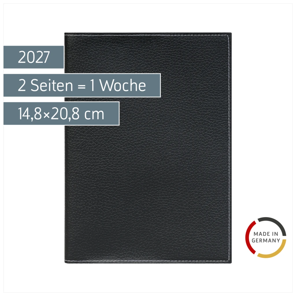 Buchkalender Mod. 796 2027 | A5, Kunstleder, schwarz