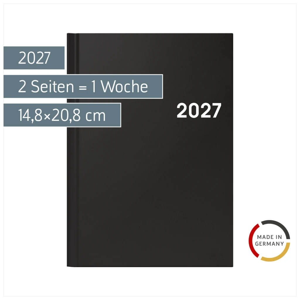 Buchkalender Colour Line Mod. 796 2027 | A5, Kunststoff, schwarz