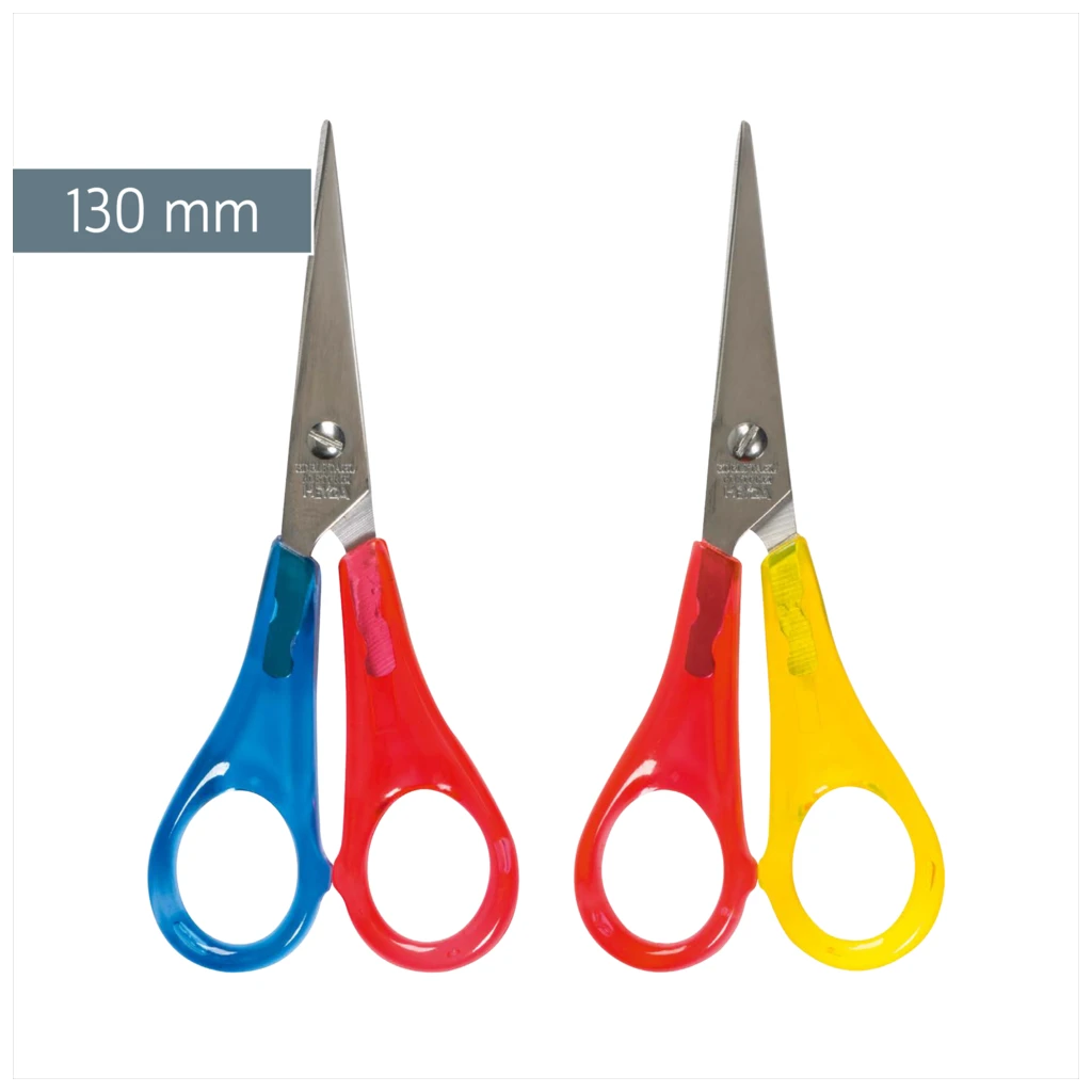 Kinderschere Linkshänder | spitz, 130 mm, sortiert, rot/gelb, rot/blau