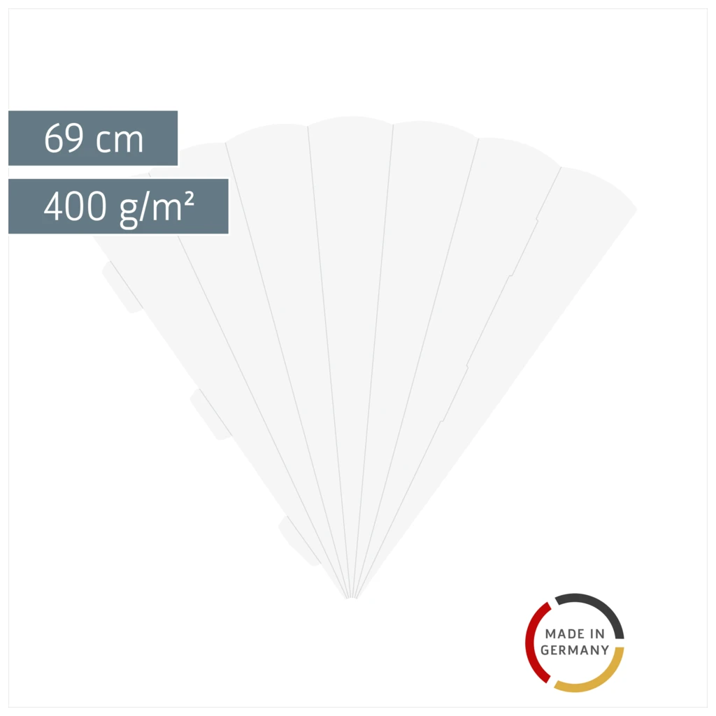 Schultüten-Rohling Zuschnitt | 69 cm, 400 g/m², weiß