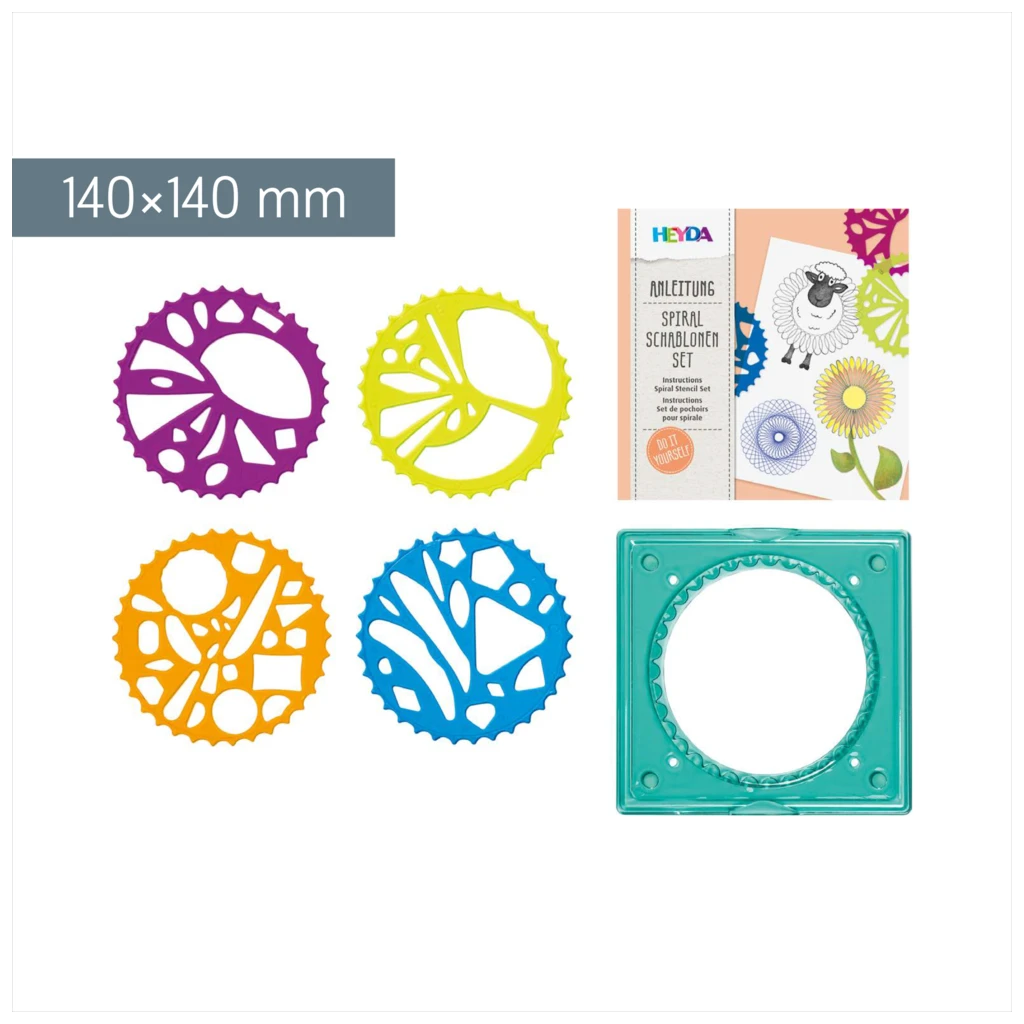 Spiralschablonen-Set | 140×140 mm, mehrfarbig