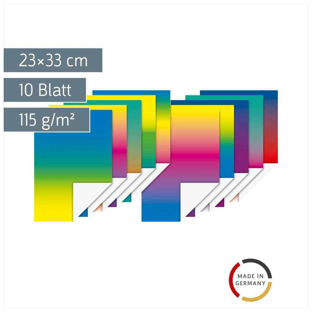 Regenbogen-Papier | 23×33 cm, 10 Blatt, 115 g/m², regenbogen
