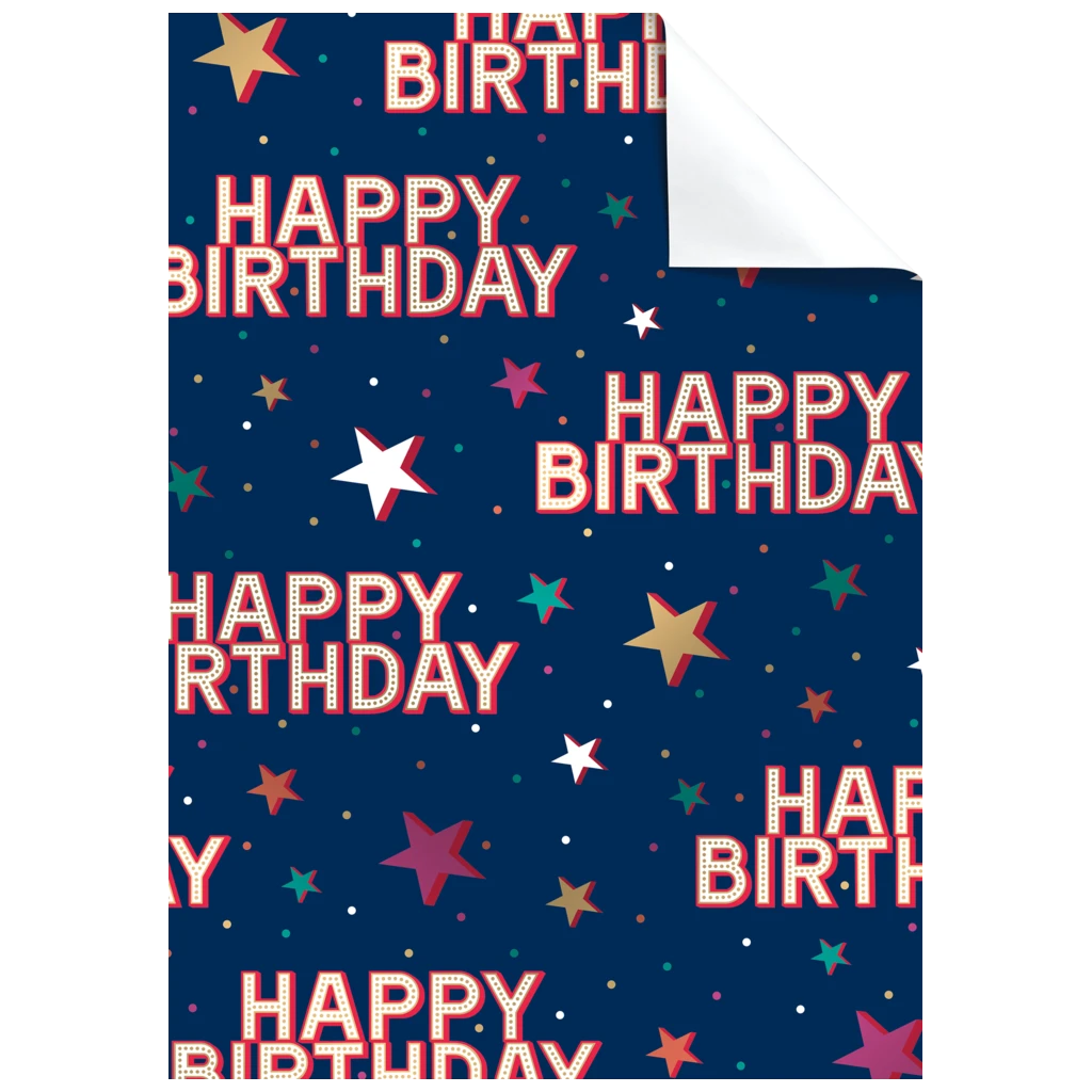 Geschenkpapier-Bogen „Starlett“ | 50×70 cm, 76 g/m², dunkelblau