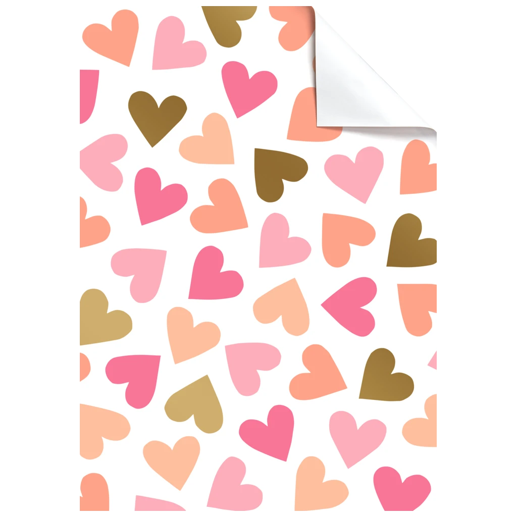 Geschenkpapier-Bogen „Velia“ | 50×70 cm, 80 g/m², dunkelrosa/hellrosa