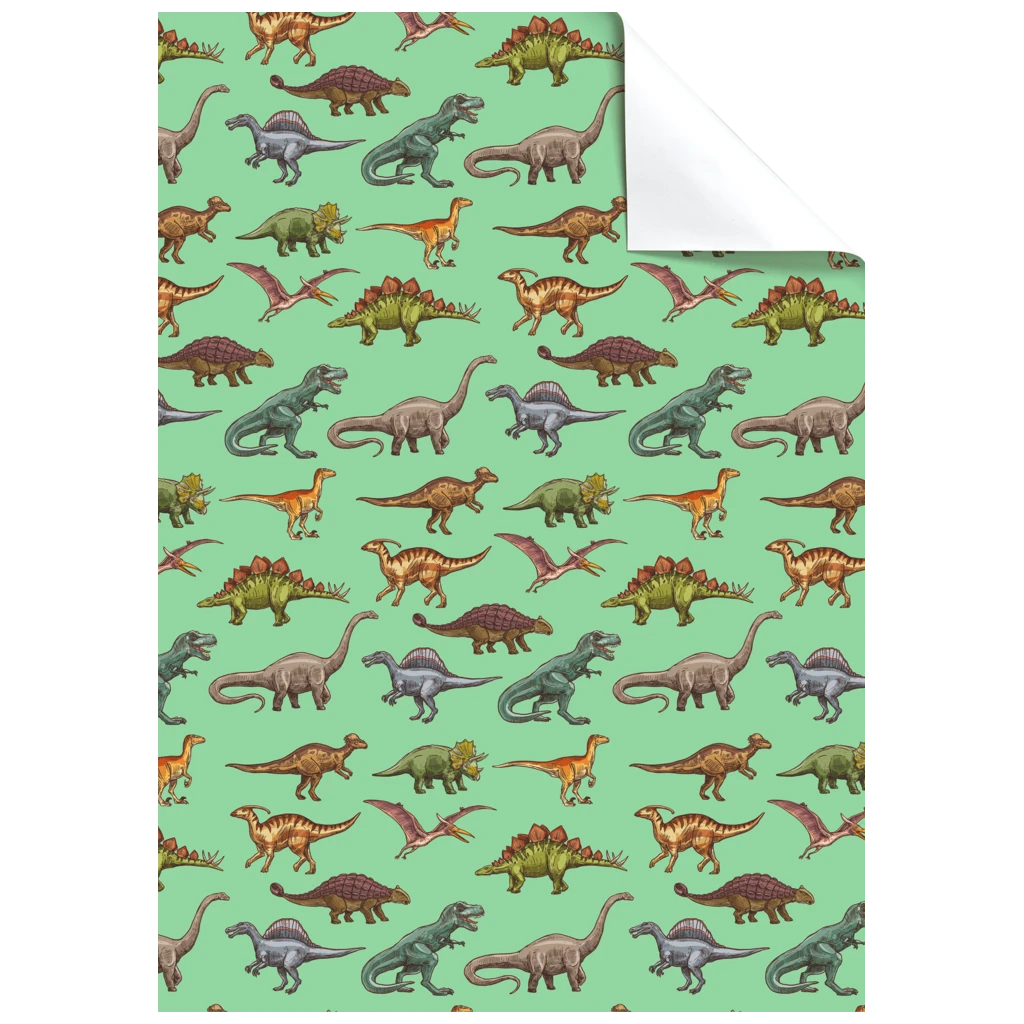 Geschenkpapier-Bogen „Saurus“ | 50×70 cm, 80 g/m², mintgrün