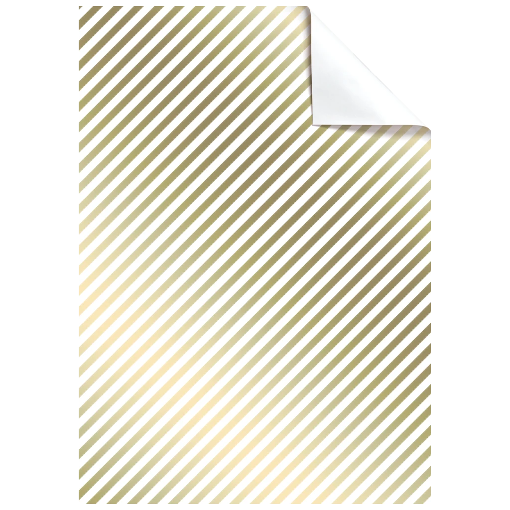 Geschenkpapier-Bogen „Stribe“ | 50×70 cm, 80 g/m², weiß/gold