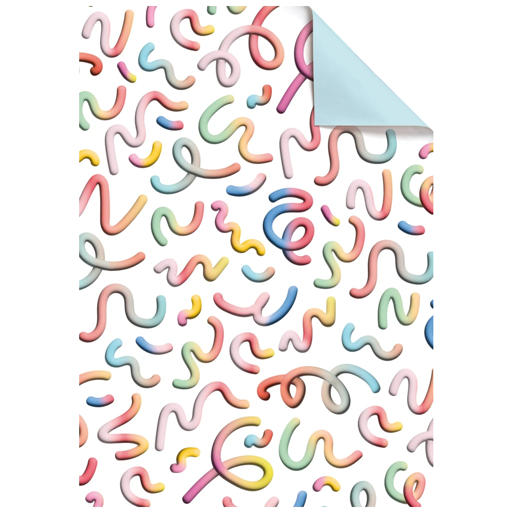 Geschenkpapier-Bogen „Mixa“ | 100×70 cm, 80 g/m², weiß/mehrfarbig, pastell