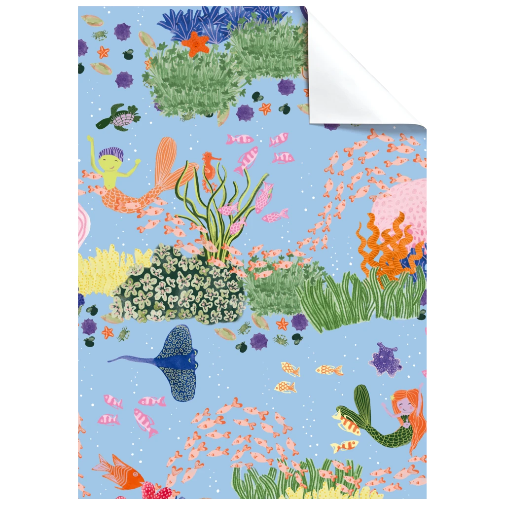 Geschenkpapier-Bogen „Kairi“ | 100×70 cm, 80 g/m², hellblau