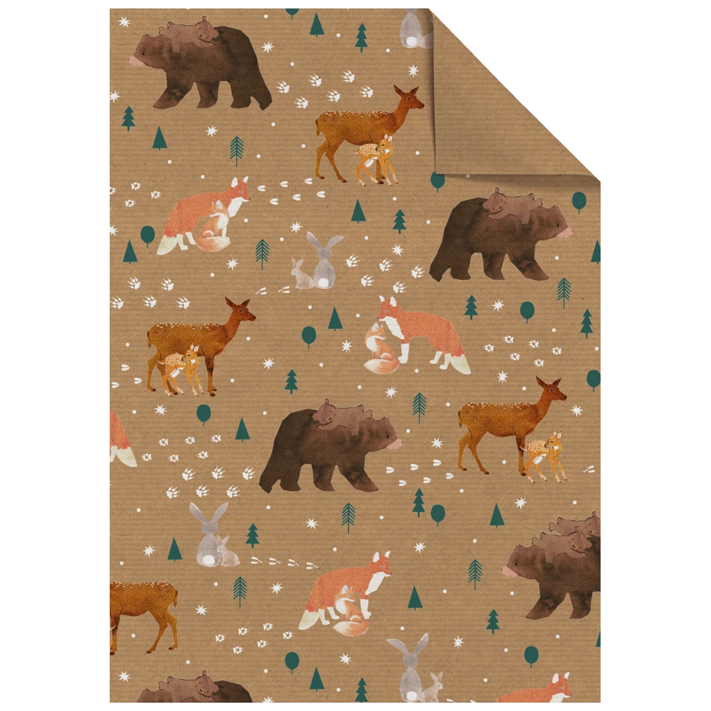 Geschenkpapier-Bogen „Liun“ | 100×70 cm, 60 g/m², braun