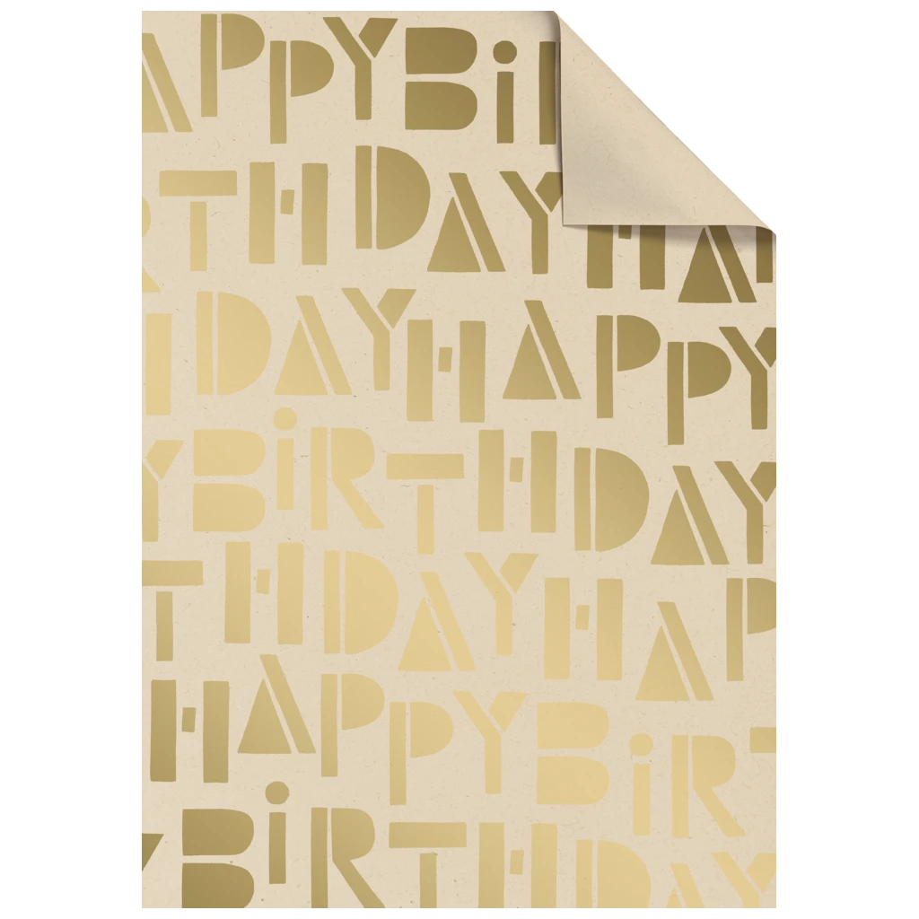 Geschenkpapier-Bogen „Vinci“ | 100×70 cm, 70 g/m², hellbraun/gold