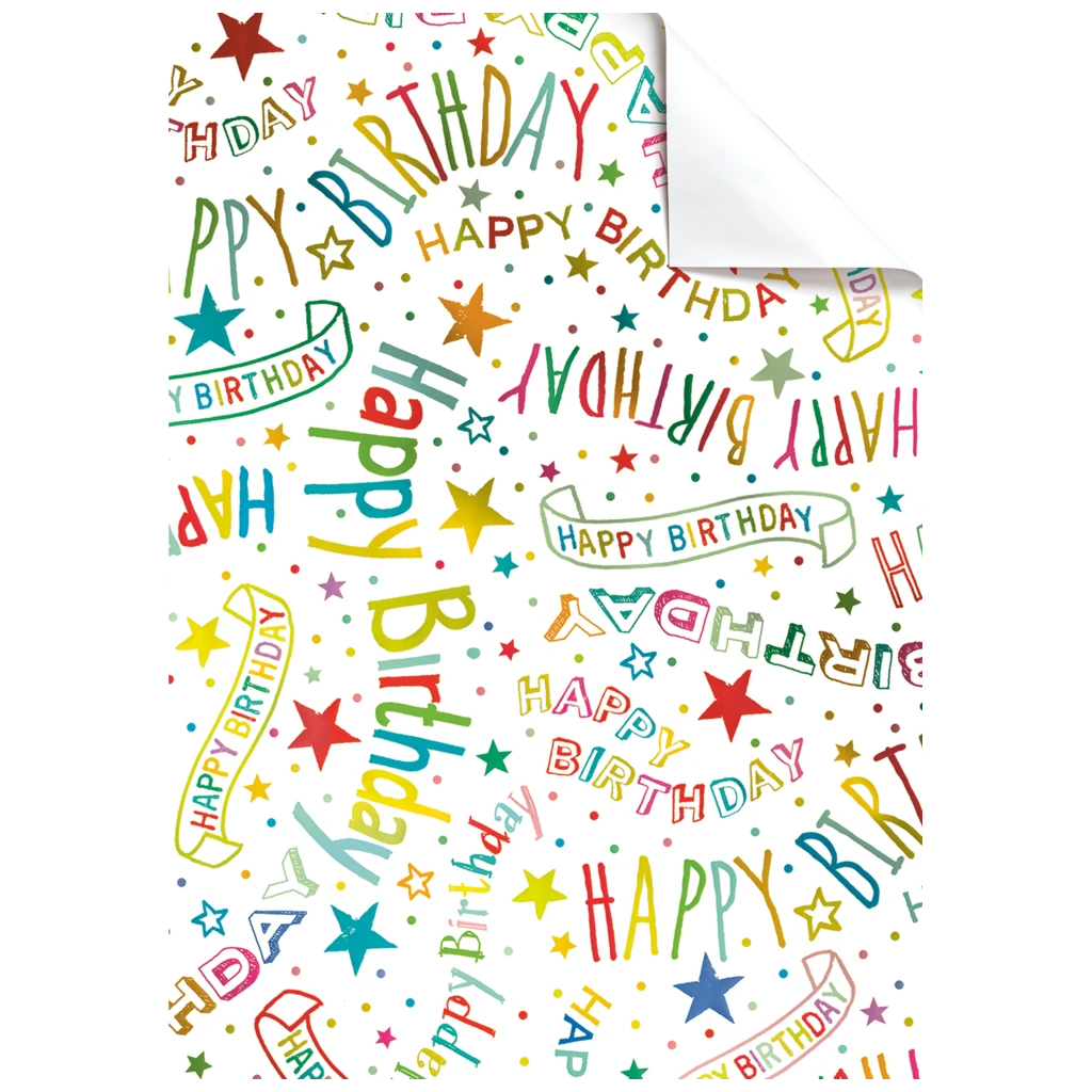 Geschenkpapier-Bogen „Alexandra“ | 100×70 cm, 76 g/m², weiß/mehrfarbig