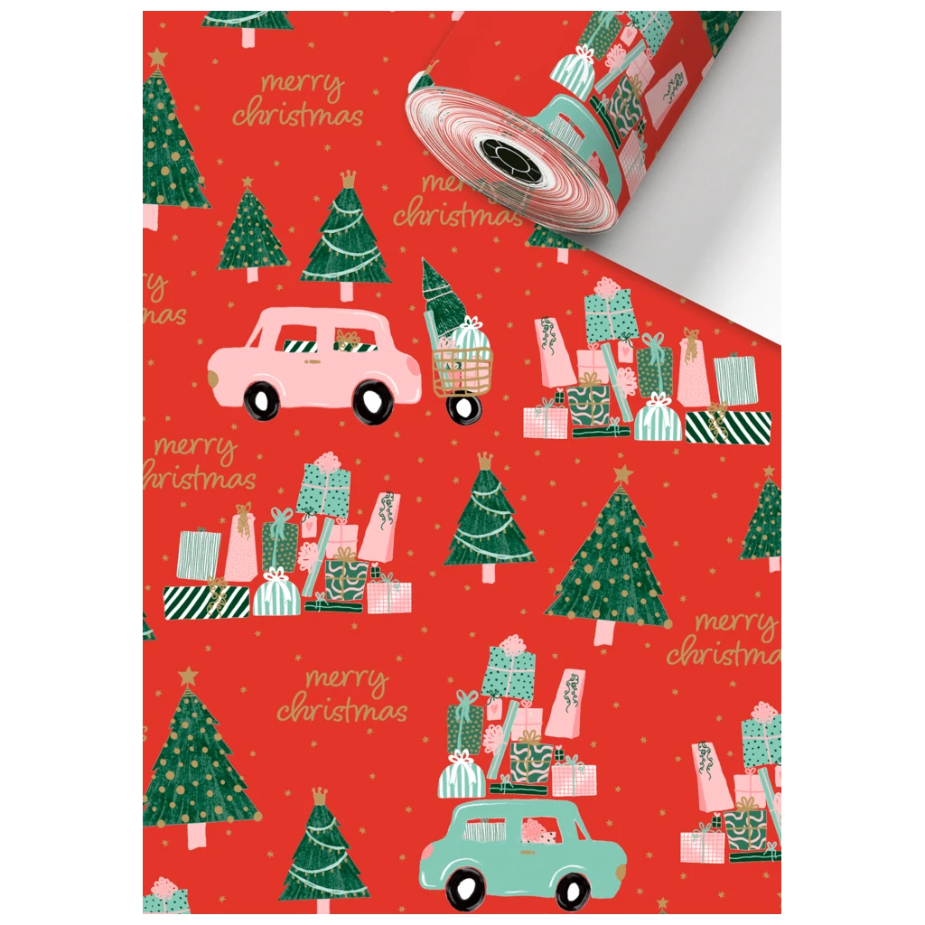 Geschenkpapier Sécaré-Rolle „Anette“ | 30 cm × 250 m, 80 g/m², rot