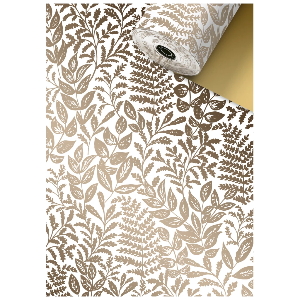 Geschenkpapier Sécaré-Rolle | 30 cm × 250 m, 70 g/m², weiß/gold