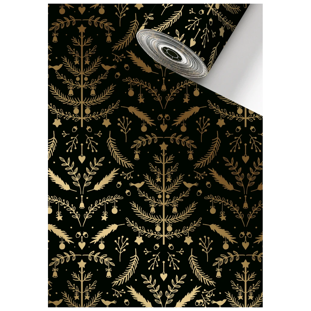 Geschenkpapier Sécaré-Rolle | 50 cm × 100 m, 80 g/m², schwarz
